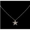Image 2 : 0.64ctw Black Diamond Star Pendant With Chain - 18KT White Gold