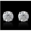 Image 1 : 14KT White Gold 1.24ctw Diamond Solitaire Earrings