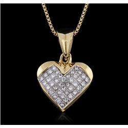 14KT Yellow Gold 0.80ctw Diamond Pendant With Chain