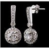 Image 2 : 14KT White Gold 1.55ctw Diamond Earrings