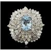 Image 1 : 14KT White Gold 1.74ct Aquamarine and Diamond Ring
