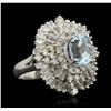 Image 2 : 14KT White Gold 1.74ct Aquamarine and Diamond Ring