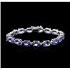 Image 1 : 14KT White Gold 21.76ctw Tanzanite and Diamond Bracelet