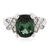 Image 1 : 14KT White Gold 4.49ct Green Tourmaline and Diamond Ring