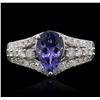 Image 1 : 14KT White Gold 1.88ct Tanzanite and Diamond Ring
