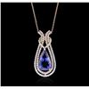 Image 1 : 14KT Two-Tone Gold 6.58ct Tanzanite and Diamond Pendant With Chain