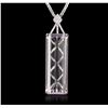 Image 2 : 14KT White Gold 155.79ct Kunzite and Diamond Pendant With Chain