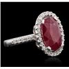 Image 2 : 18KT White Gold 6.05ct Ruby and Diamond Ring