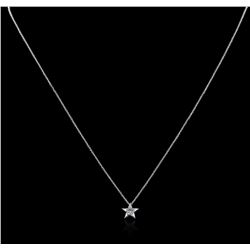 14KT White Gold 0.20ct Diamond Star Pendant With Chain