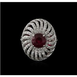 14KT White Gold 2.73ct Ruby and Diamond Ring