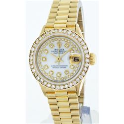 Rolex President 18KT Gold Diamond DateJust Ladies Watch