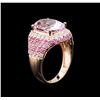 Image 3 : 14KT Rose Gold 7.52ct Kunzite, Pink Sapphire and Diamond Ring