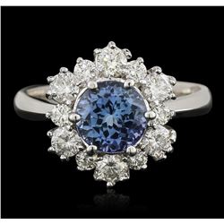 14KT White Gold 1.74ct Tanzanite and Diamond Ring