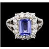 Image 1 : 14KT White Gold 2.43ct Tanzanite and Diamond Ring