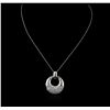 Image 1 : 14KT White Gold 2.04ctw Diamond Pendant With Chain