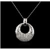 Image 2 : 14KT White Gold 2.04ctw Diamond Pendant With Chain