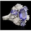 Image 2 : 14KT White Gold 3.58ct Tanzanite and Diamond Ring