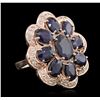 Image 2 : 14KT Rose Gold 9.91ctw Sapphire Ring