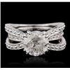 Image 1 : 18KT White Gold 3.66ctw Diamond Ring Wedding Set