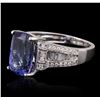 Image 2 : 18KT White Gold 4.26ct Tanzanite and Diamond Ring