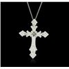 Image 1 : 14KT White Gold 0.45ctw Diamond Pendant With Chain