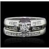 Image 1 : Platinum 0.94ctw Diamond Ring Wedding Set