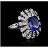 Image 4 : 14KT White Gold 4.46ct Tanzanite and Diamond Ring