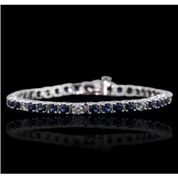 14KT White Gold 7.04ctw Sapphire and Diamond Bracelet