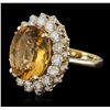 Image 2 : 14KT Yellow Gold 6.17ct Citrine and Diamond Ring
