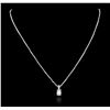 Image 2 : 14KT White Gold 0.72ctw Diamond Pendant With Chain