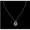 Image 1 : 14KT White Gold 2.48ctw Diamond Pendant With Chain
