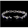 Image 3 : 14KT White Gold 13.65ctw Sapphire and Diamond Bracelet