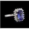Image 2 : 2.66ct Tanzanite and Diamond Ring - 14KT White Gold