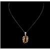 Image 1 : 18KT White Gold 18.12ct Citrine and Diamond Pendant With Chain