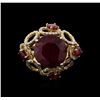 Image 1 : 14KT Yellow Gold 11.46ctw Ruby and Diamond Ring