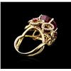 Image 3 : 14KT Yellow Gold 11.46ctw Ruby and Diamond Ring