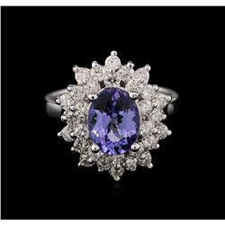 14KT White Gold 2.03ct Tanzanite and Diamond Ring