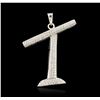 Image 1 : 10KT White Gold 3.60ctw Diamond Pendant