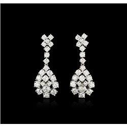 14KT White Gold 4.07ctw Diamond Earrings