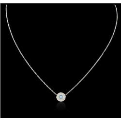 14KT White Gold 0.20ctw Diamond Evil Eye Pendant With Chain