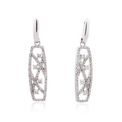 14KT White Gold 1.09ctw Diamond Earrings