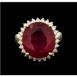 14KT Yellow Gold 8.06ct Ruby and Diamond Ring