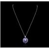 Image 1 : 14KT White Gold 3.96ctw Tanzanite and Diamond Pendant With Chain
