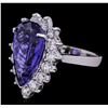 Image 2 : 14KT White Gold GIA Certified 7.53ct Tanzanite and Diamond Ring