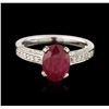 Image 1 : 14KT White Gold 2.25ct Ruby and Diamond Ring