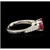 Image 3 : 14KT White Gold 2.25ct Ruby and Diamond Ring