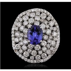 14KT White Gold 2.55ct Tanzanite and Diamond Ring