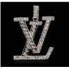 Image 1 : 14KT White Gold 0.49ctw Diamond Pendant