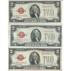 1928 $2 Currency Lot of 6