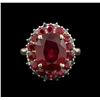 Image 1 : 10.29ctw Ruby and Diamond Ring - 14KT Yellow Gold